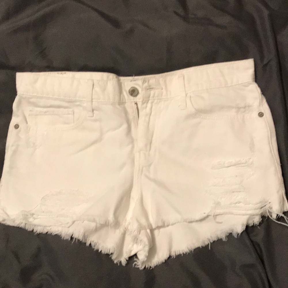 White jean shorts